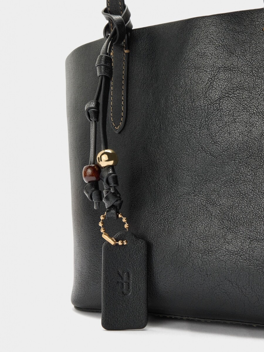 Bolso Shopper Reversible Con Bolsa Extraíble M negro