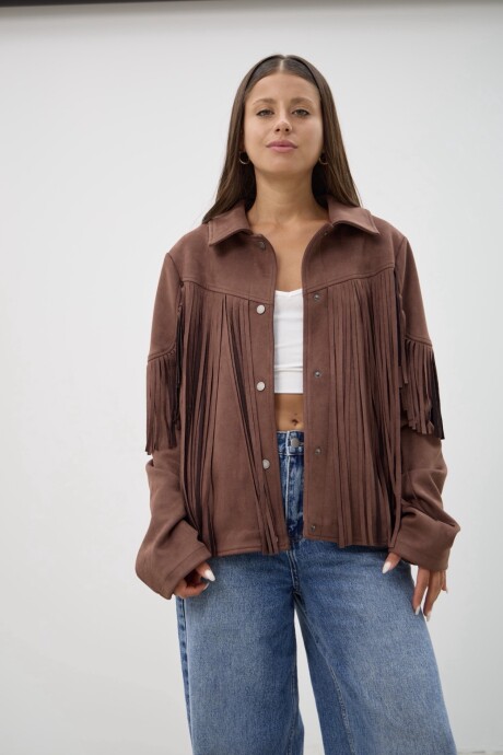 Campera gamuza flecos Campera gamuza flecos