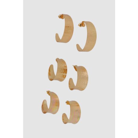 Set x3 aros textura Oro fuerte