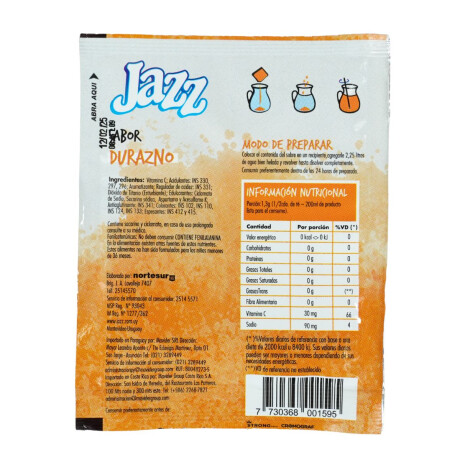 Refresco en polvo Durazno sin azucar 2.25l JAZZ Refresco en polvo Durazno sin azucar 2.25l JAZZ