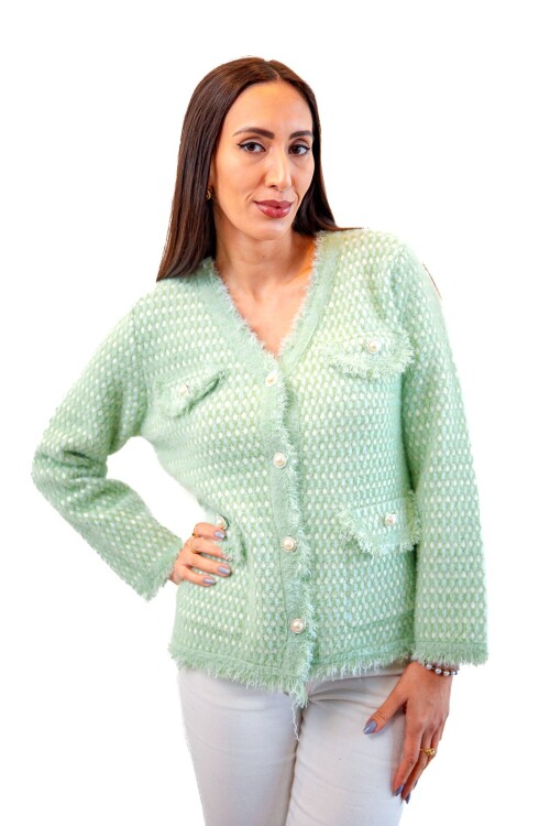 SACO CHANEL BOT PERLA CUATRO BOLS VERDE