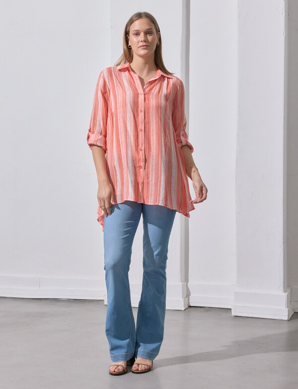 Camisa Larga CORAL/MULTI