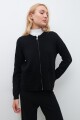 Bomber tejida con bolsillos negro