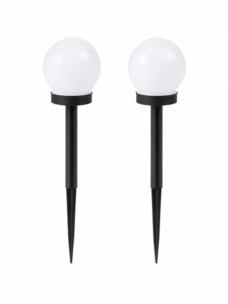 LAMPARA SOLAR ESFERA LUZ FRIA NEGRO