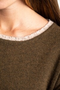 Sweater Rayado Lana Oliva