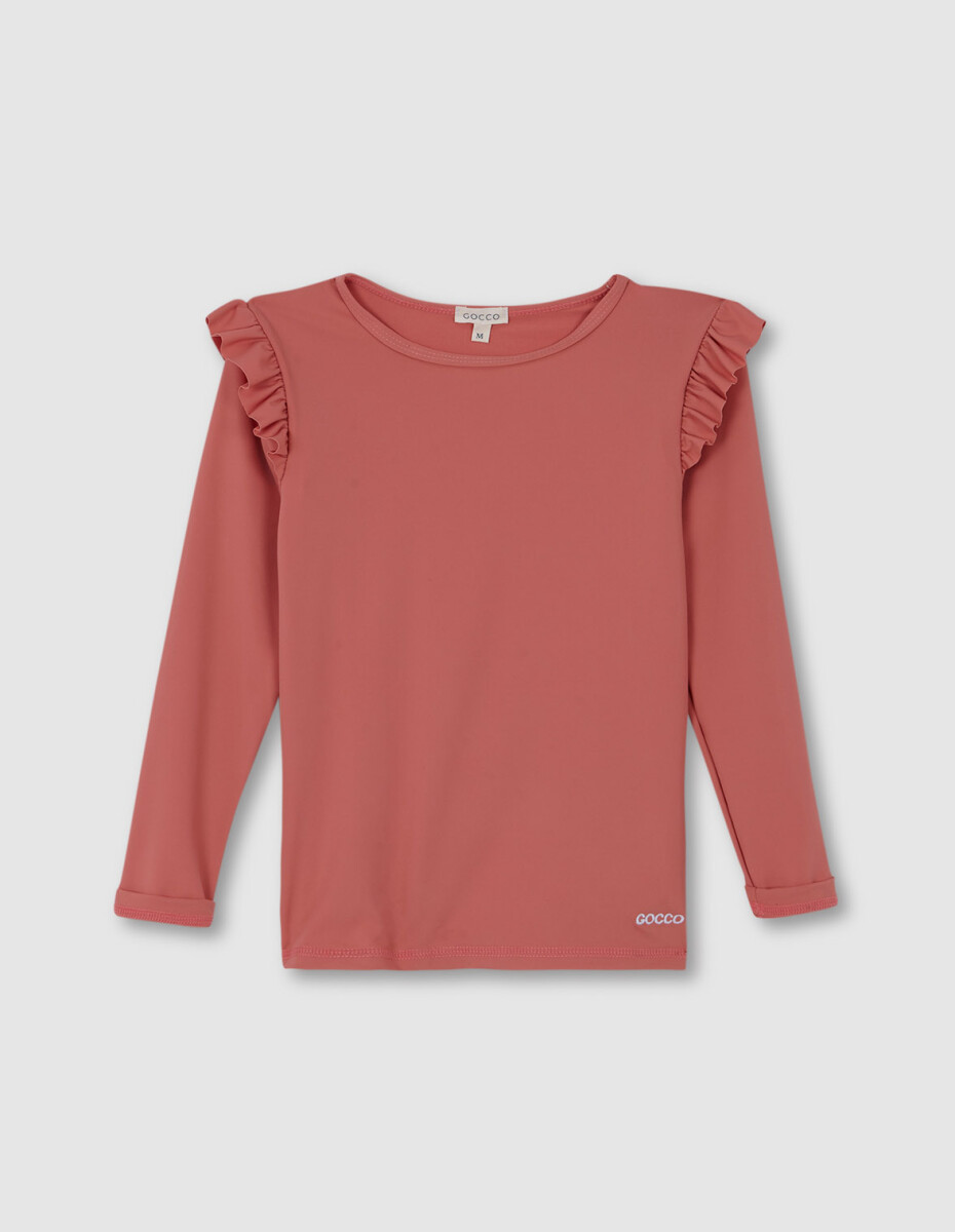 Camiseta Langa Larga De Lycra - Coral 