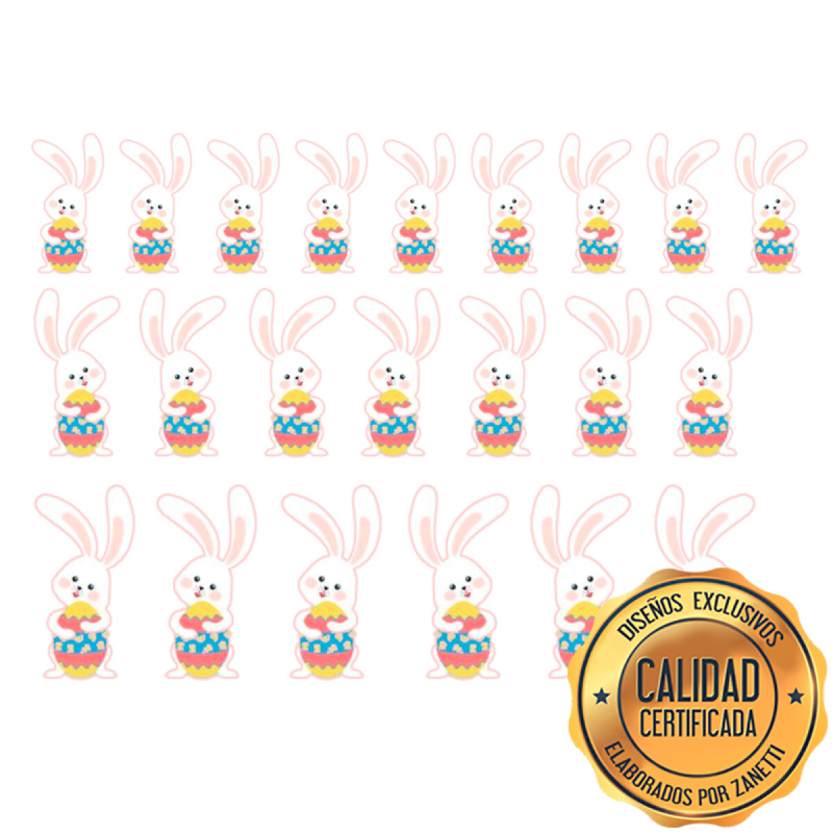 Lámina Pascua - Conejos y huevo 