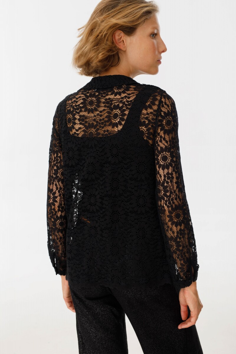 Camisa Dentelle Negro