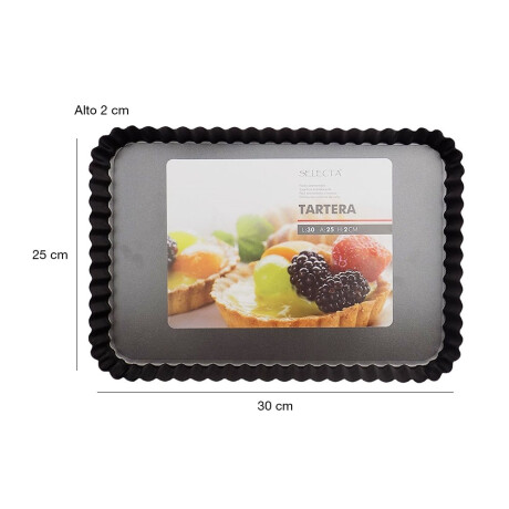 Tartera Desmontable Antiadherente Rectangular 30x25x2Cm Gris