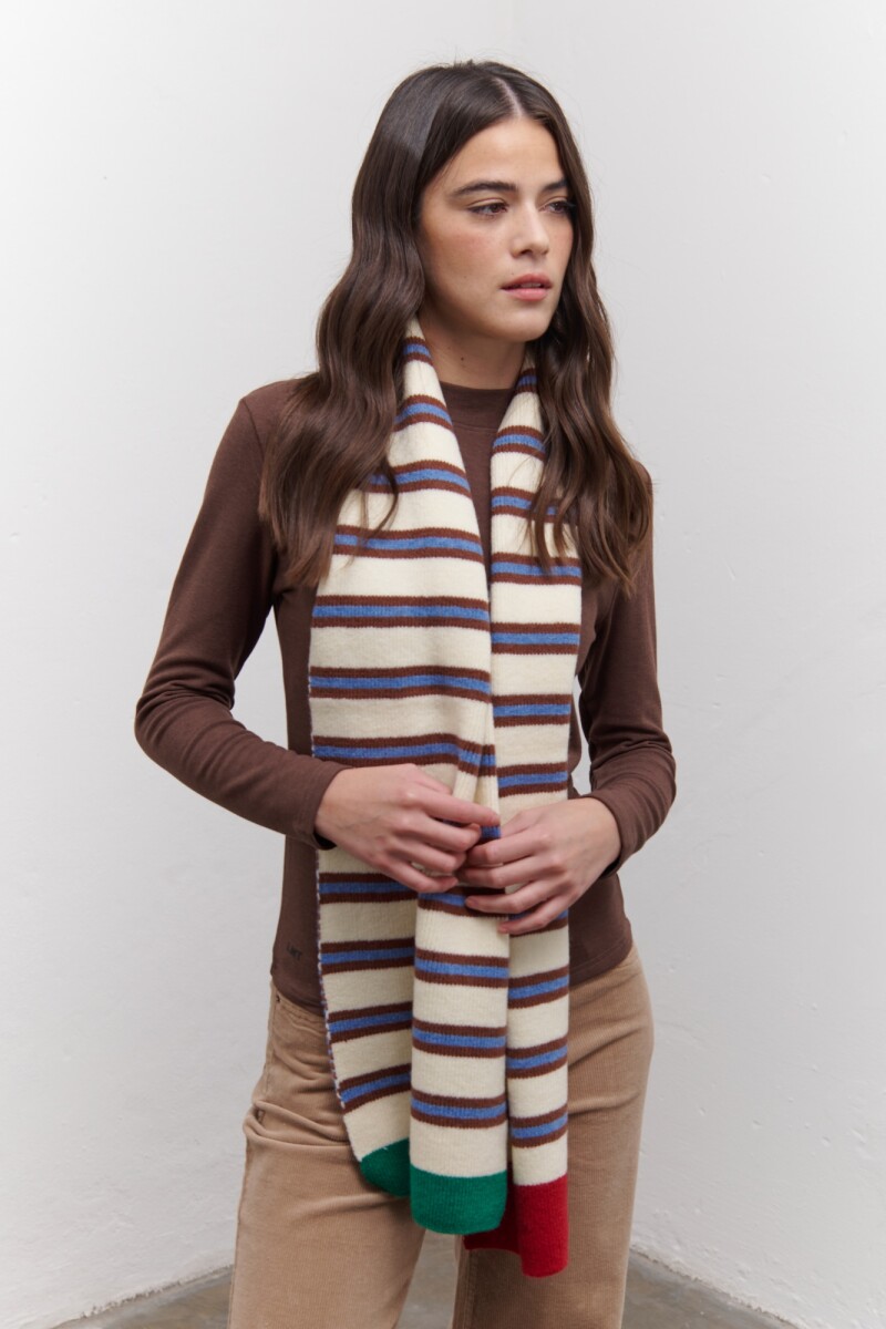 BUFANDA STRIPE NATURAL