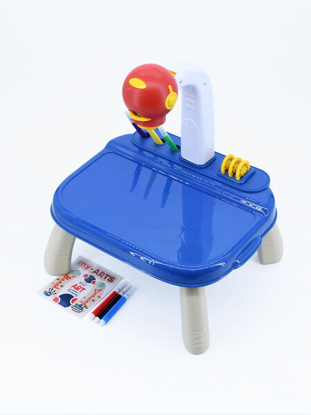 MESA CON PROYECTOR AZUL