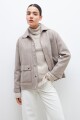 Chaqueta con botones metálicos beige melange