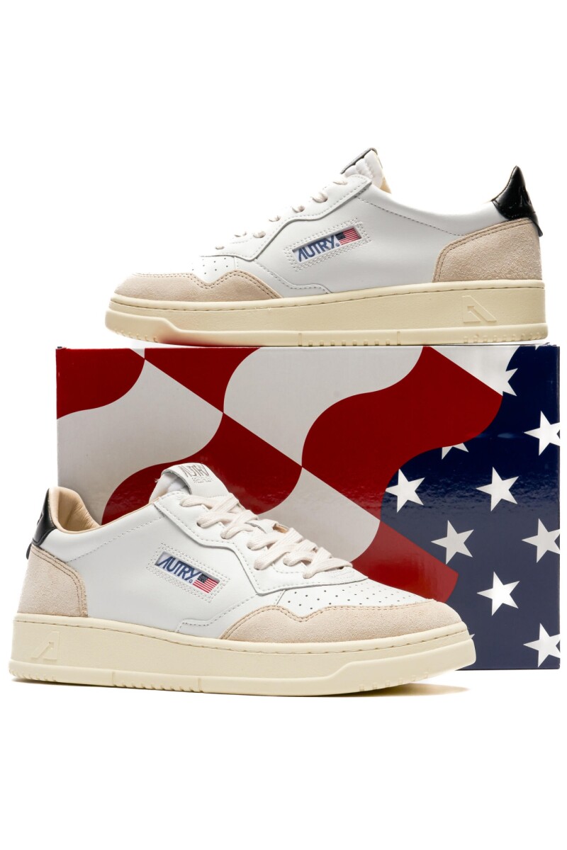 MEDALIST LOW MAN LEAT/SUEDE WH Blanco