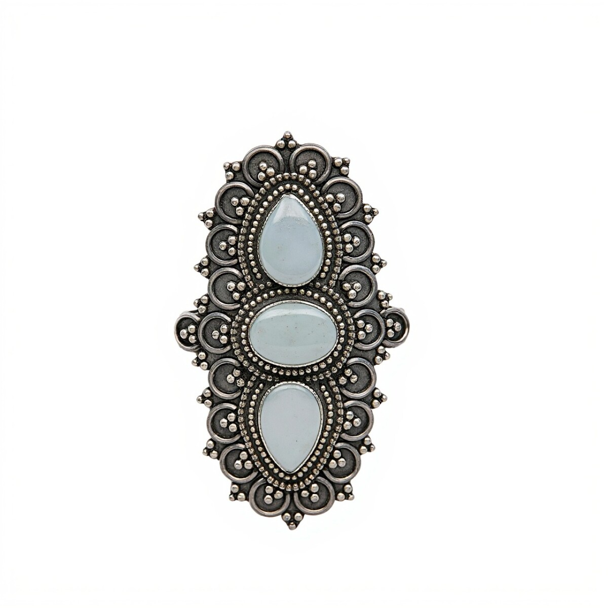 Anillo Trilogy-Plata 925 Antigua Ajustable-Piedra Nacar-AN3378 - conpiedra 