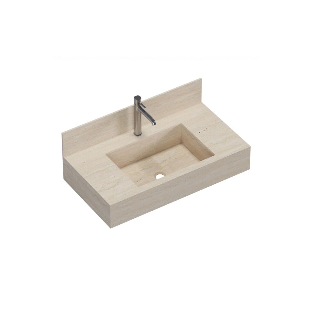 Mesada suspendida en porcelanato Napoles 80 Travertino Mesada Suspendida En Porcelanato Napoles 80 Travertino