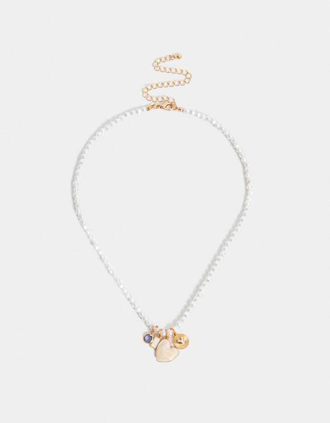 Collares Cortos Con perlas Collar Corto De Perlas Multidijes - Dorado