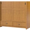 Ropero 2 puertas corredizas 2 cajones - Madera maciza Marron