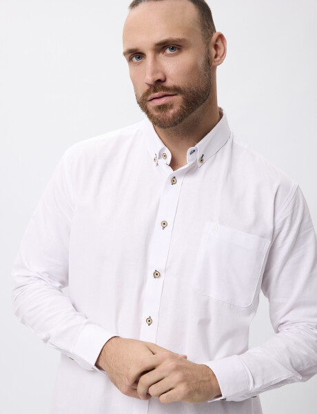 Camisa oxford lisa blanco