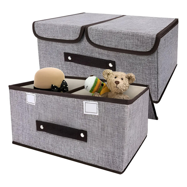 Caja Organizadora Plegable Ropa Doble Compartimiento X 6 Color Gris y Blanco