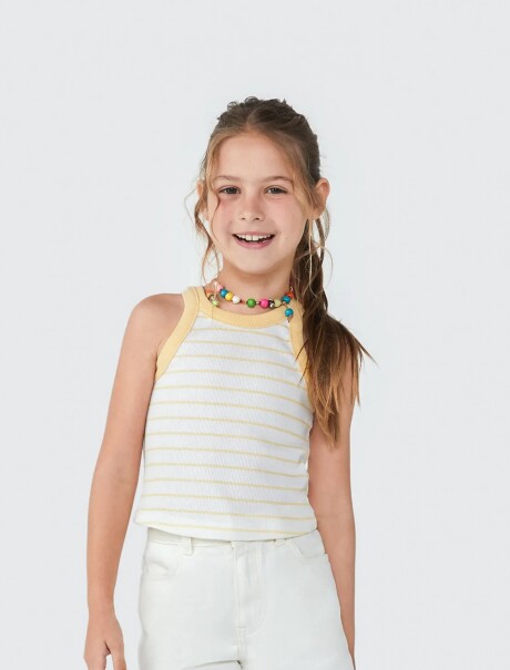 MUSCULOSA INFANTIL A RAYAS AMARILLO