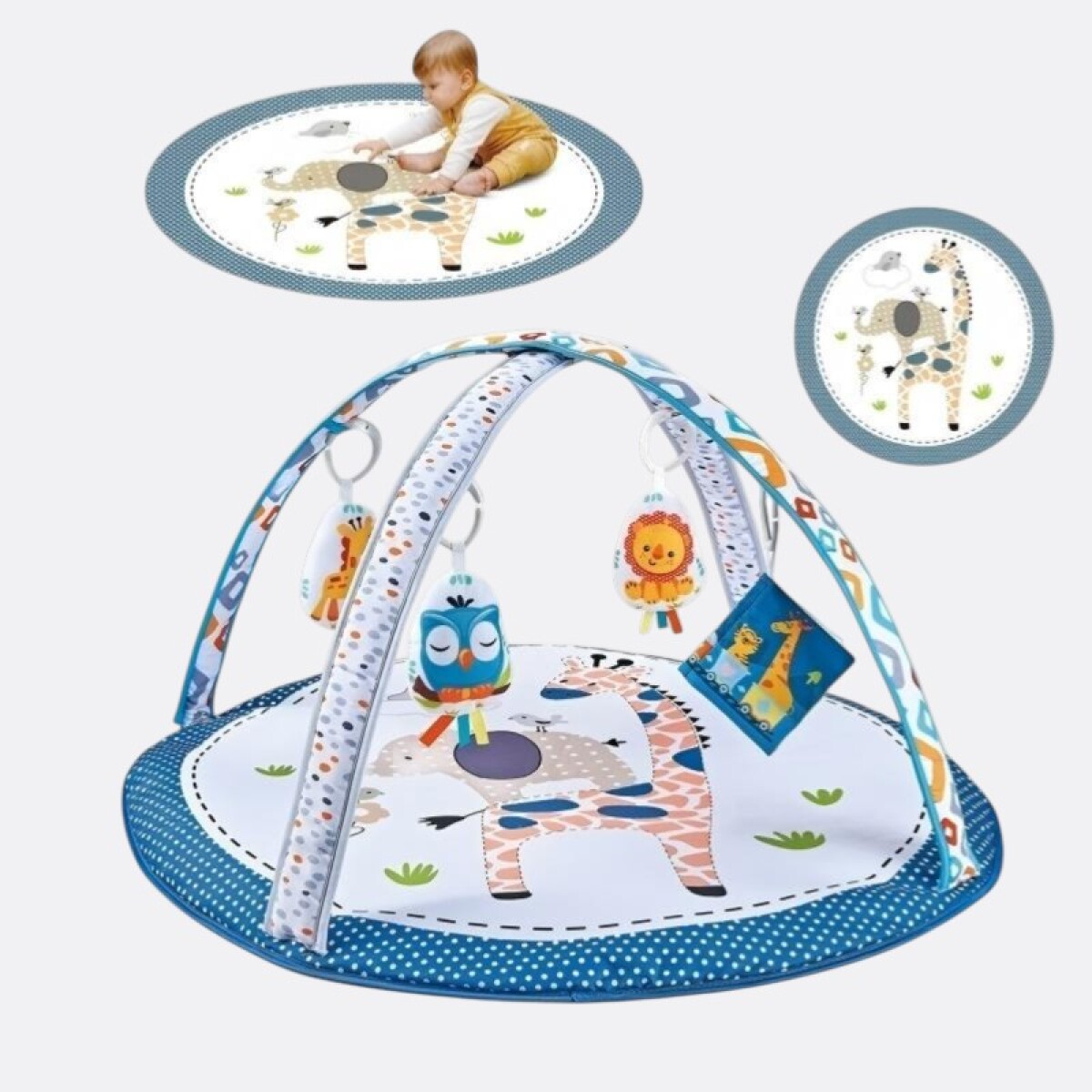 Gimnasio Alfombra Interactiva Bebés 76cm Coordinación 2en1 - Jirafa 