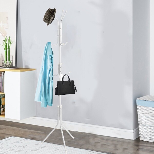 Perchero Metálico Reforzado Organizador De Ropa Ganchos Variante Color Blanco