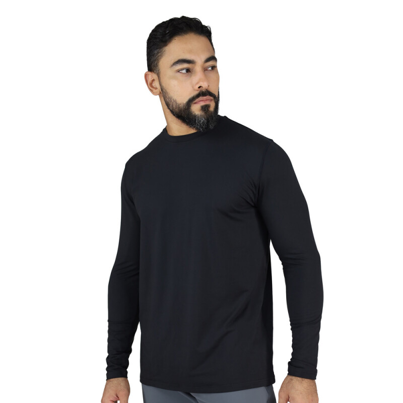 L/S MEN POLY/SPX EVERLAST E-DAY BK M6 NEGRO