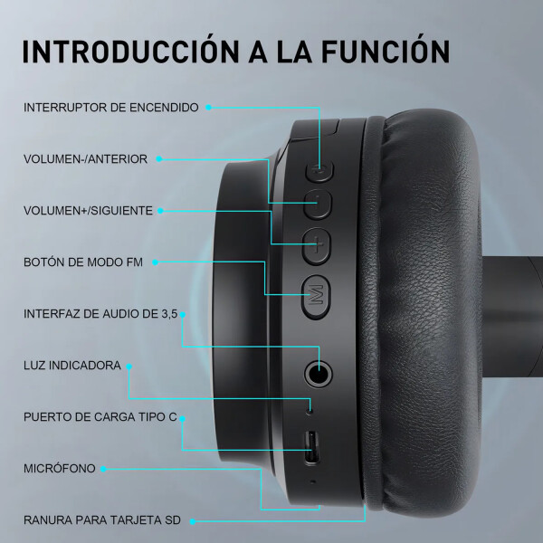 Auricular Havit I62 Bluetooth Batería Aux AURICULAR HAVIT I62 NEGRO C/BT