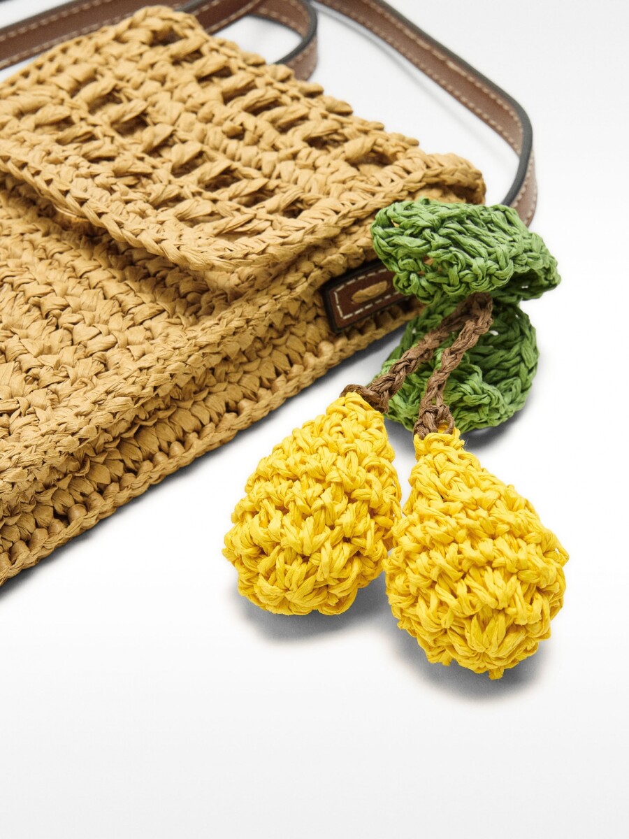 Bolso Para Móvil Efecto Rafia natural