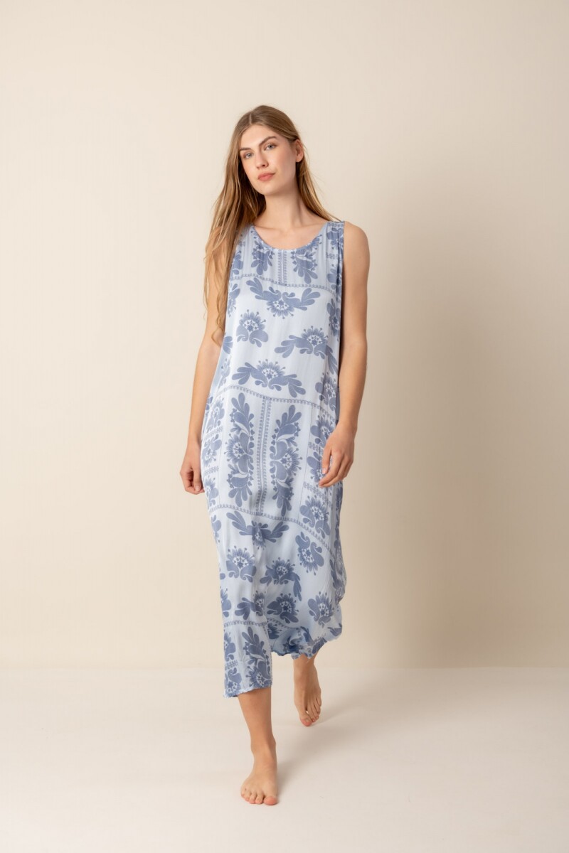 Vestido largo - Celeste 