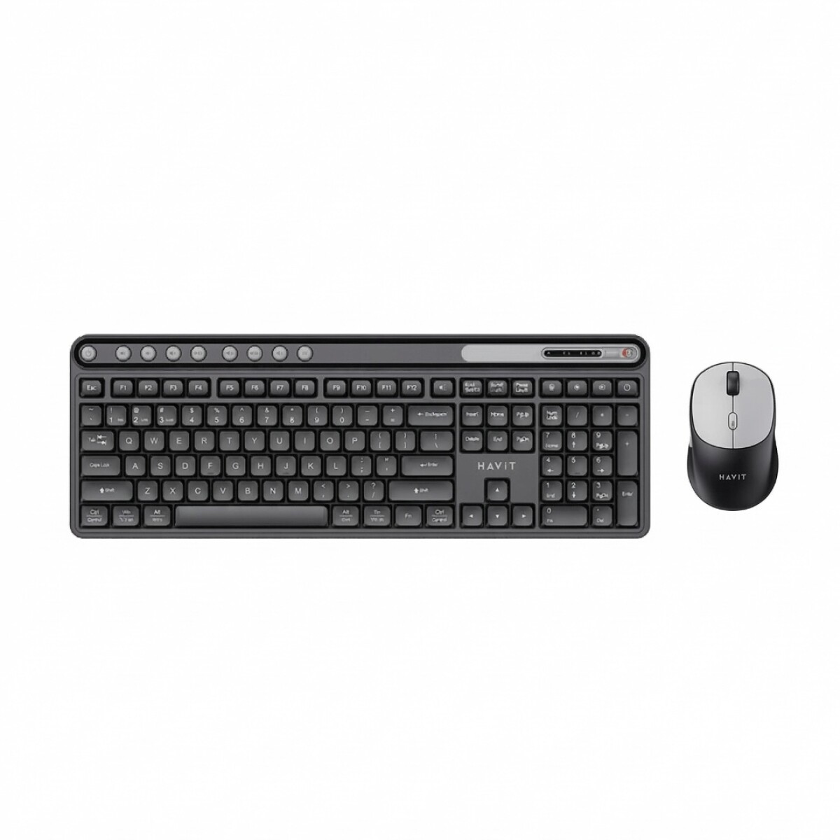 Pack Havit Gaming Series Kb271wb Negro Y Gris C/ Mouse Inalambrico Y Teclado Usb 