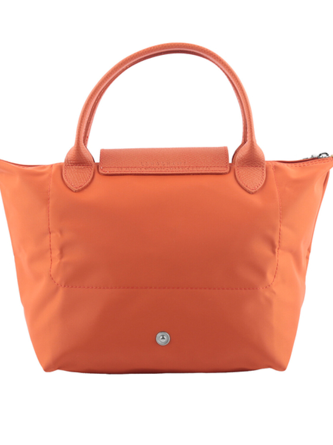 Longchamp -Cartera Longchamp plegable de nylon con cierre y asa corta, Le pliage green S Naranja