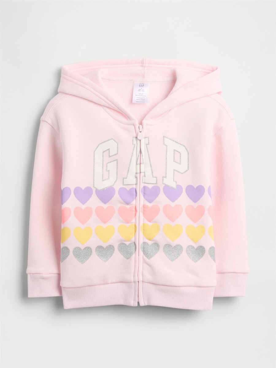 Canguro Con Cierre Logo Gap Toddler Niña - Pink Dogwood 