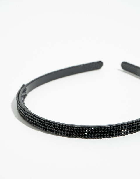 Vinchas Rígidas Strass Vincha Acrílicos Facetados - Negro