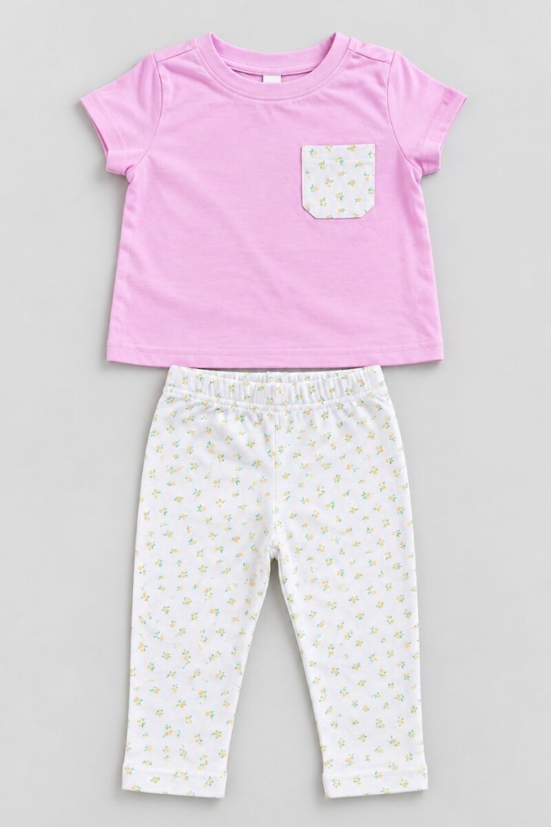 CONJUNTO COCOMIEL 8881 BEBA - ROSADO 