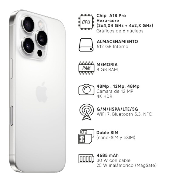 Iphone 16 Pro Max 8/512 Gb 5g BLANCO