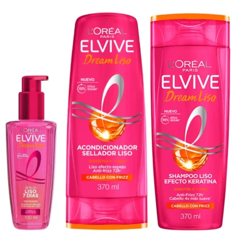 Pack Elvive Dream Liso Shampoo + Acondicionador + Sérum Pack Elvive Dream Liso Shampoo + Acondicionador + Sérum