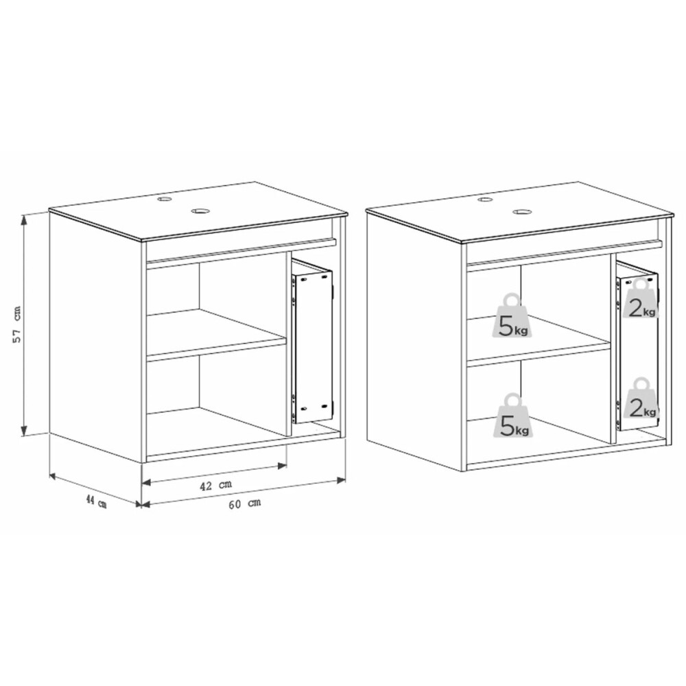 Mueble de baño suspendido Tulipa Jequitiba/Nude 60cm sin bacha Mueble De Baño Suspendido Tulipa Jequitiba/nude 60cm Sin Bacha