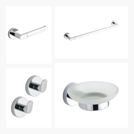 PIEZA SET ACCESORIOS BAÑO TERMINACION BRILLO COLOR CROMO CROMO