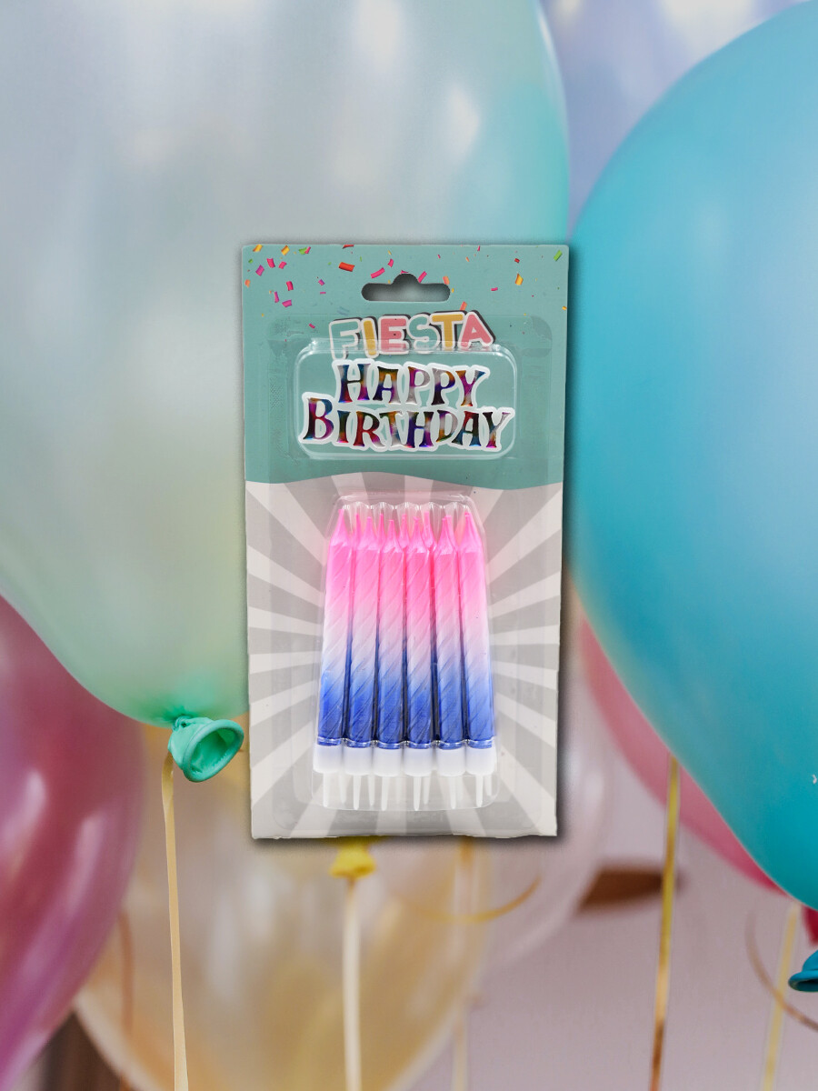 VELA COLORES X12 - ROSADO 