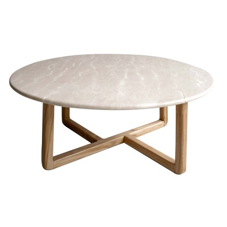 MESA CENTRAL EXTERIOR MADERA-Y-MARMOL NATURAL-BEIGE PETRA