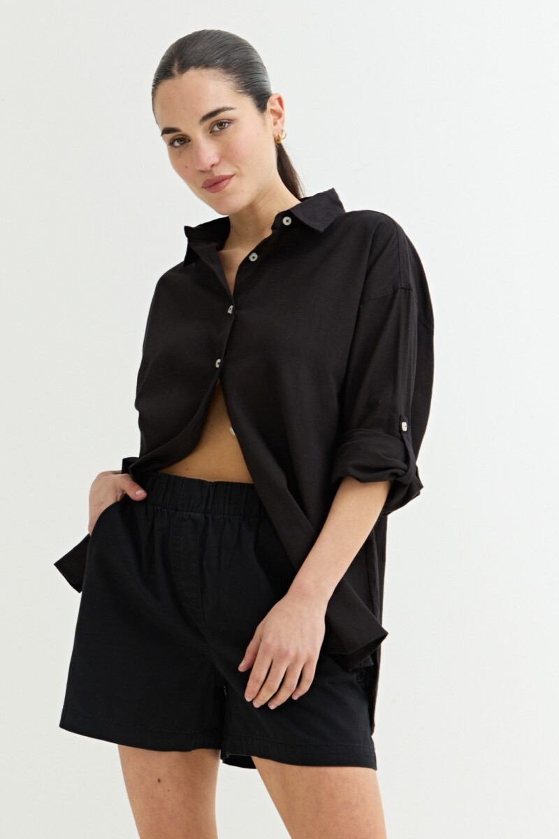 Camisa lisa básica NEGRO