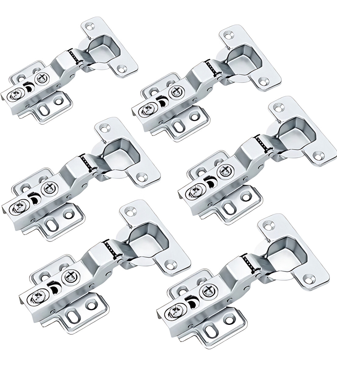 Pack X6 Bisagras Autoreten De Cazoleta 35mm Semi Curva - Gris 