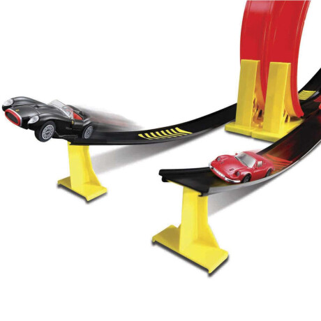 Bburago Pista de Auto Doble Ferrari con 2 Vehículos Escala 1:43