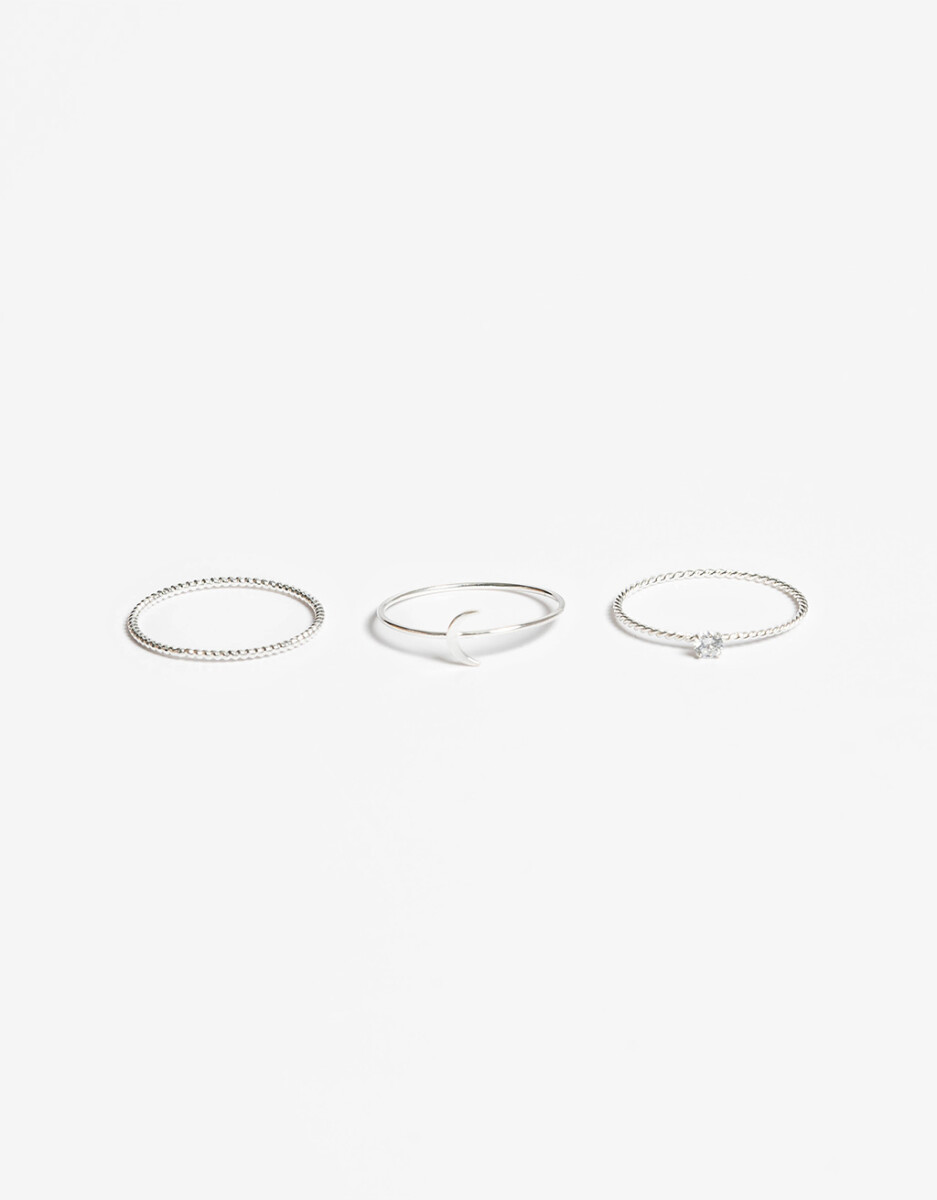 Set Anillos Plata 925 Y Cubic 