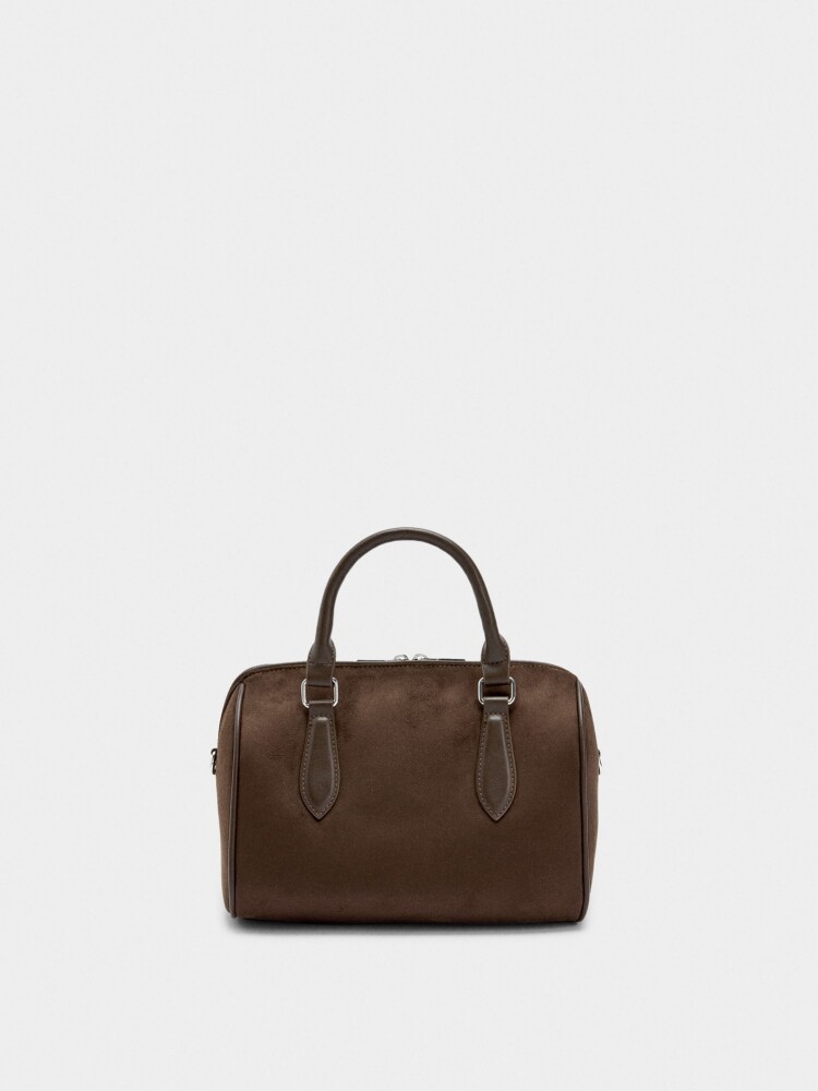 Bolso Tote Con Efecto Piel S marron