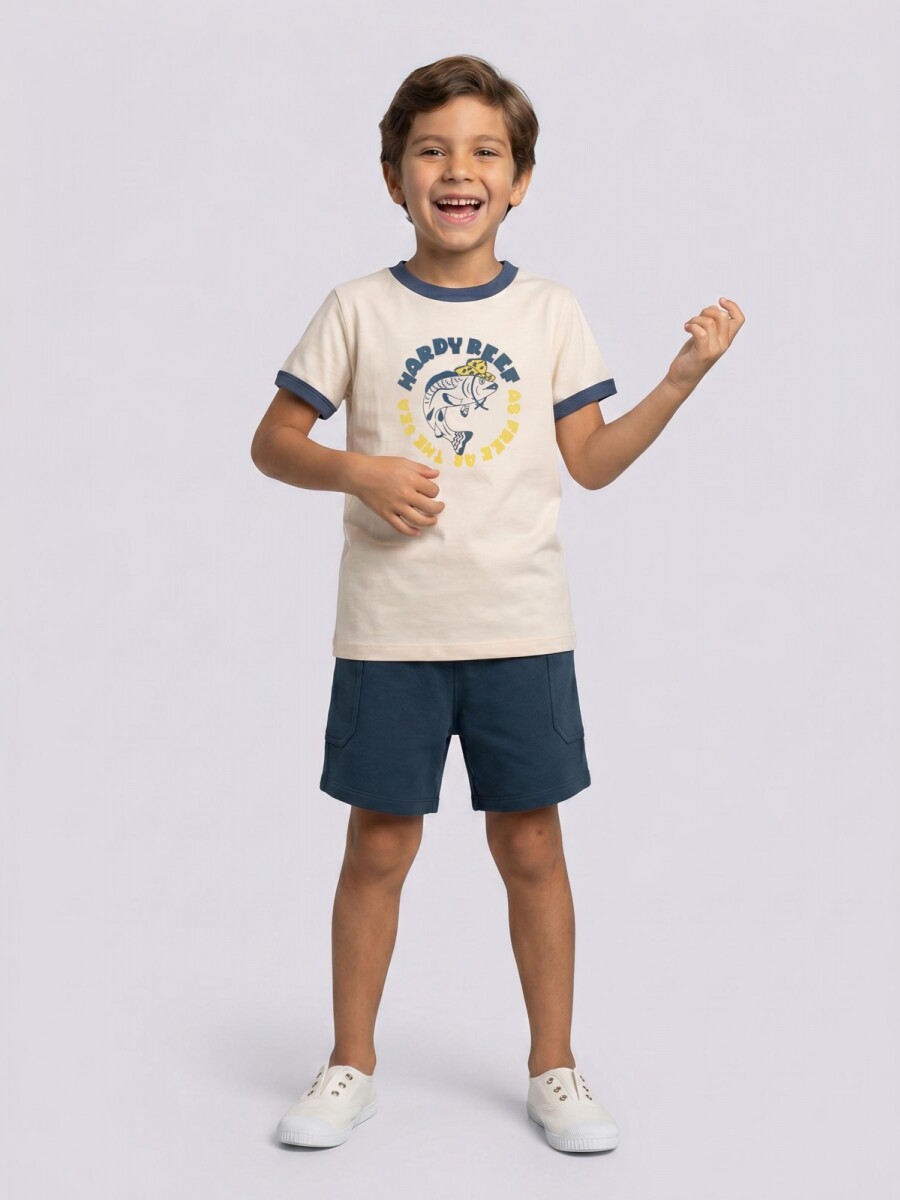Camiseta Con Print Blanco