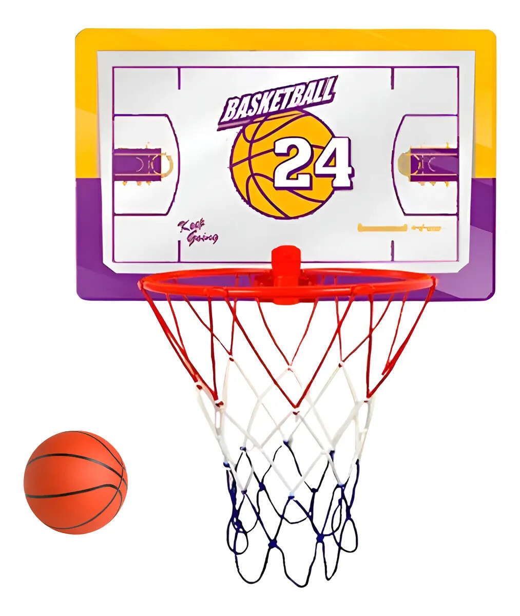 Tablero de basketball con balón e inflador. 45.5 x 30.5cms 