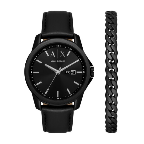 Reloj Armani Exchange Fashion Cuero Negro 0