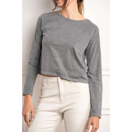 Remera Manga Larga Lavada Grafito